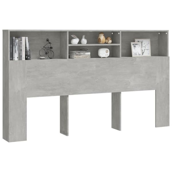 vidaXL Sengegavlskap betonggrå 180x19x103,5 cm