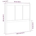 Miniatyrbilde 6 av 7: vidaXL Sengegavl 105,5x4x100 cm heltre furu