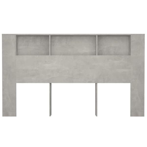 vidaXL sengegavl med opbevaring 180x18,5x104,5 cm betongrå