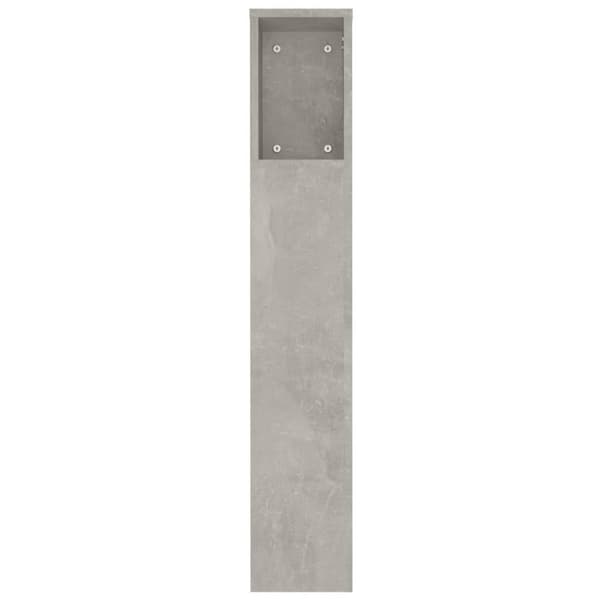vidaXL sengegavl med opbevaring 180x18,5x104,5 cm betongrå