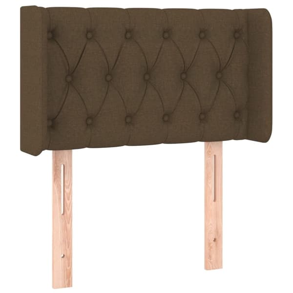 vidaXL sengegavl med LED-lys 83x16x78/88 cm stof mørkebrun