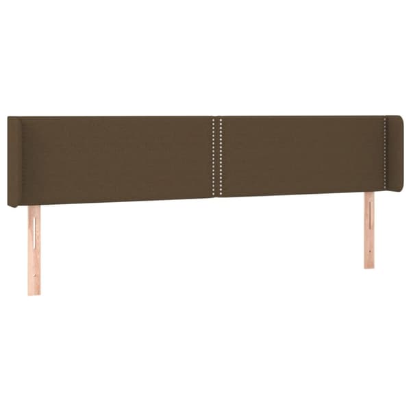 vidaXL sengegavl med LED-lys 203x16x78/88 cm stof mørkebrun