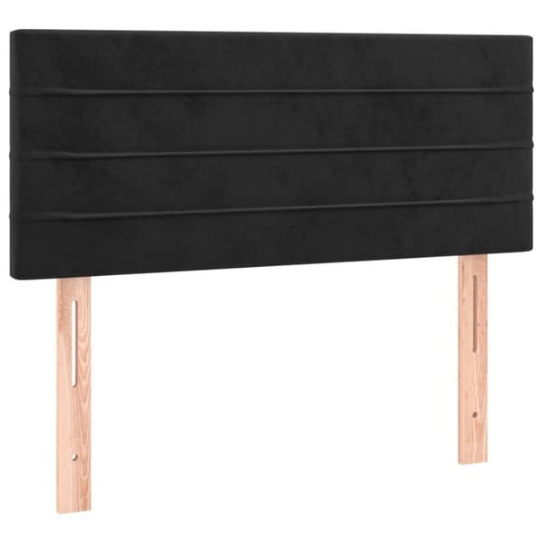 vidaXL sengegavl med LED-lys 90x5x78/88 cm fløjl sort