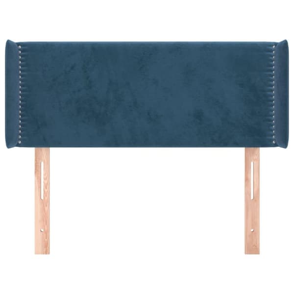 vidaXL sengegavl med kanter 103x16x78/88 cm fløjl mørkeblå