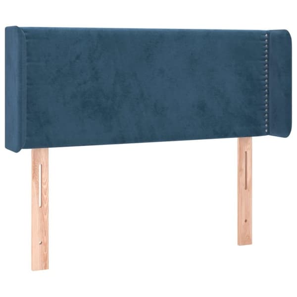 vidaXL sengegavl med kanter 103x16x78/88 cm fløjl mørkeblå
