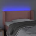 Miniatyrbillede 4 af 8: vidaXL sengegavl med LED-lys 103x16x78/88 cm fløjl lyserød