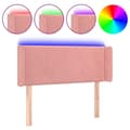 Miniatyrbillede 1 af 8: vidaXL sengegavl med LED-lys 103x16x78/88 cm fløjl lyserød