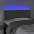 Miniatyrbillede 3 af 8: vidaXL sengegavl med LED-lys 100x5x78/88 cm fløjl mørkegrå