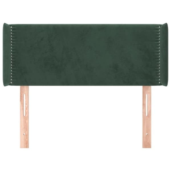 vidaXL sengegavl med kanter 103x16x78/88 cm fløjl mørkegrøn
