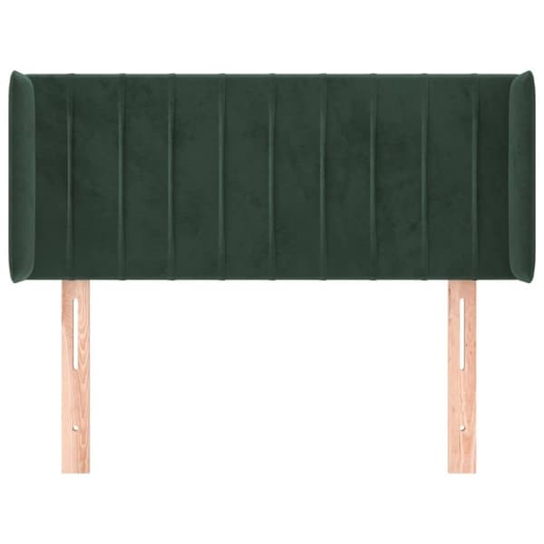 vidaXL sengegavl med kanter 83x16x78/88 cm fløjl mørkegrøn