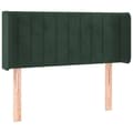 Miniatyrbillede 1 af 11: vidaXL sengegavl med kanter 83x16x78/88 cm fløjl mørkegrøn
