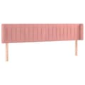 Miniatyrbillede 2 af 11: vidaXL sengegavl med kanter 203x16x78/88 cm fløjl lyserød