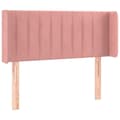 Miniatyrbillede 2 af 11: vidaXL sengegavl med kanter 83x16x78/88 cm fløjl lyserød
