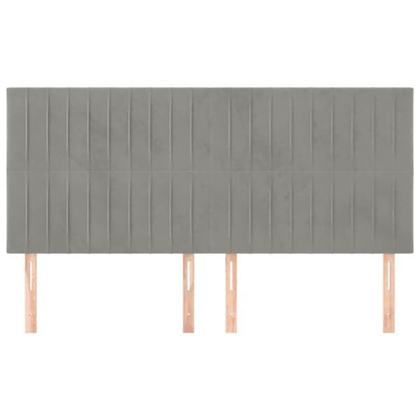 vidaXL sengegavle 4 stk. 100x5x78/88 cm fløjl lysegrå