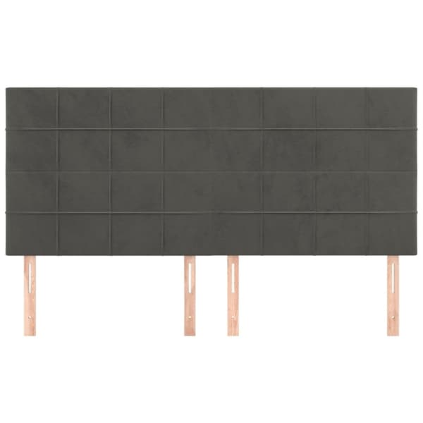 vidaXL sengegavle 4 stk. 100x5x78/88 cm fløjl mørkegrå