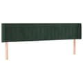 Miniatyrbillede 1 af 11: vidaXL sengegavl med kanter 203x16x78/88 cm fløjl mørkegrøn