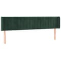 Miniatyrbillede 3 af 8: vidaXL sengegavl med LED-lys 203x16x78/88 cm fløjl mørkegrøn