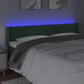 Miniatyrbillede 4 af 8: vidaXL sengegavl med LED-lys 203x16x78/88 cm fløjl mørkegrøn
