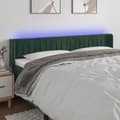 Miniatyrbillede 8 af 8: vidaXL sengegavl med LED-lys 203x16x78/88 cm fløjl mørkegrøn