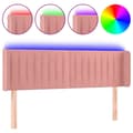 Miniatyrbillede 1 af 8: vidaXL sengegavl med LED-lys 147x16x78/88 cm fløjl lyserød