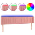 Miniatyrbillede 2 af 8: vidaXL sengegavl med LED-lys 203x16x78/88 cm fløjl lyserød