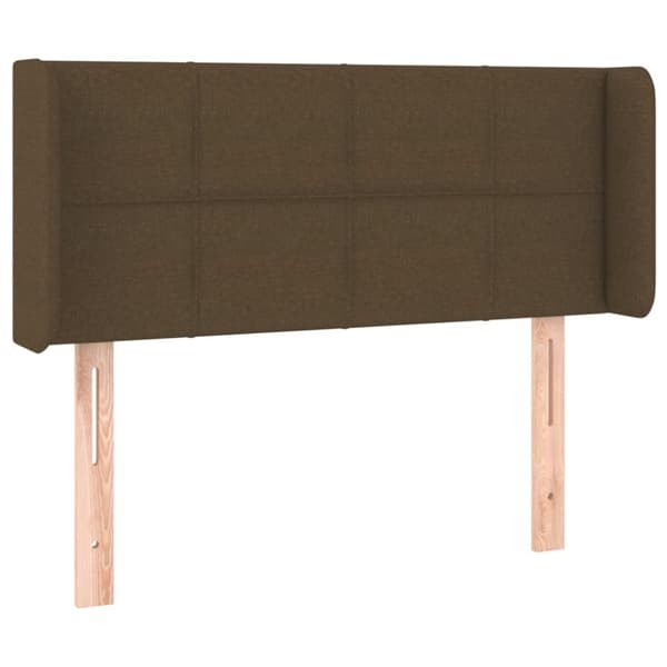 vidaXL sengegavl med LED-lys 83x16x78/88 cm stof mørkebrun
