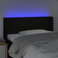 Miniatyrbillede 3 af 6: vidaXL sengegavl med LED-lys 103x16x78/88 cm stof sort