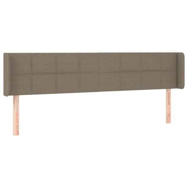 vidaXL sengegavl med LED-lys 203x16x78/88 cm stof gråbrun