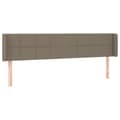 Miniatyrbillede 2 af 6: vidaXL sengegavl med LED-lys 203x16x78/88 cm stof gråbrun