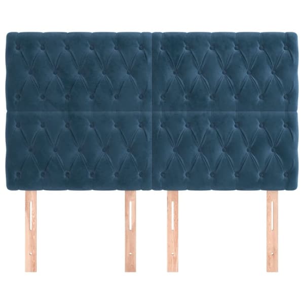 vidaXL sengegavle 4 stk. 72x7x78/88 cm fløjl mørkeblå