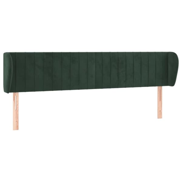 vidaXL sengegavl med kanter 203x23x78/88 cm fløjl mørkegrøn
