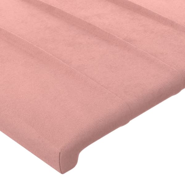 vidaXL sengegavl med kanter 147x23x78/88 cm fløjl lyserød