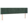Miniatyrbillede 1 af 11: vidaXL sengegavl med kanter 183x16x78/88 cm fløjl mørkegrøn