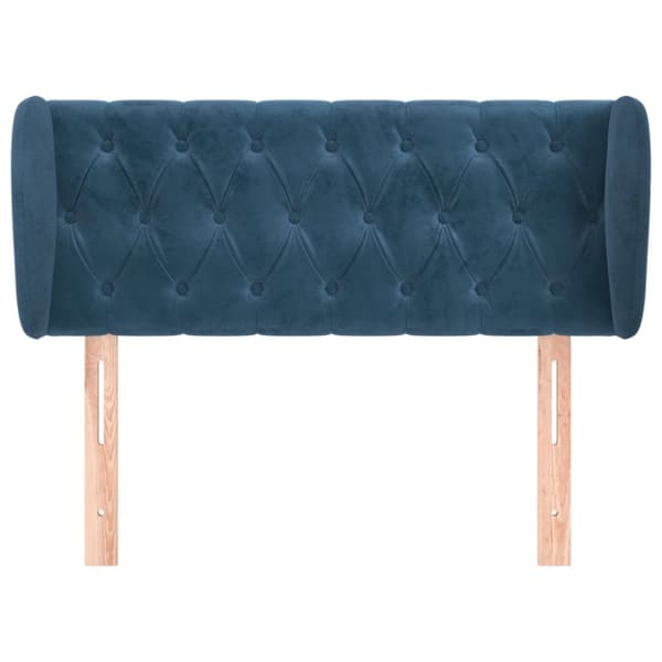 vidaXL sengegavl med kanter 103x23x78/88 cm fløjl mørkeblå