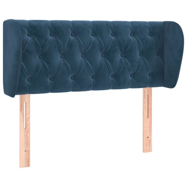 vidaXL sengegavl med kanter 103x23x78/88 cm fløjl mørkeblå