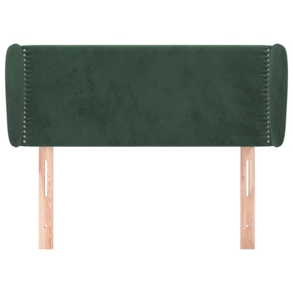vidaXL sengegavl med kanter 103x23x78/88 cm fløjl mørkegrøn