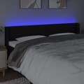 Miniatyrbillede 3 af 6: vidaXL sengegavl med LED-lys 163x16x78/88 cm stof sort