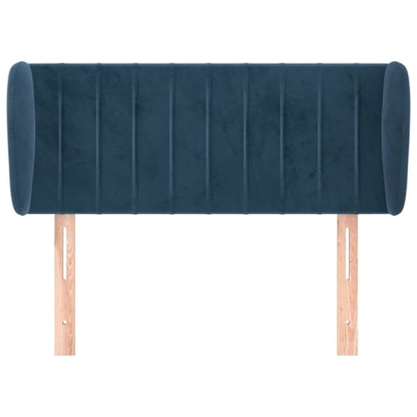 vidaXL sengegavl med kanter 83x23x78/88 cm fløjl mørkeblå