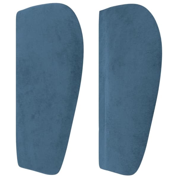 vidaXL sengegavl med kanter 83x23x78/88 cm fløjl mørkeblå