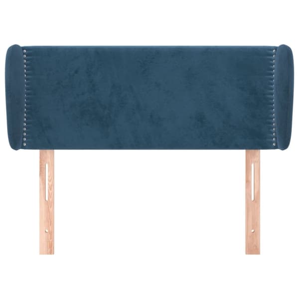 vidaXL sengegavl med kanter 103x23x78/88 cm fløjl mørkeblå