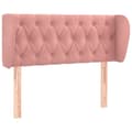 Miniatyrbillede 2 af 9: vidaXL sengegavl med kanter 103x23x78/88 cm fløjl lyserød