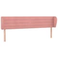 Miniatyrbillede 2 af 9: vidaXL sengegavl med kanter 183x23x78/88 cm fløjl lyserød