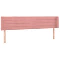 Miniatyrbillede 3 af 8: vidaXL sengegavl med LED-lys 183x16x78/88 cm fløjl lyserød