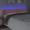 Miniatyrbillede 4 af 8: vidaXL sengegavl med LED-lys 183x16x78/88 cm fløjl lyserød