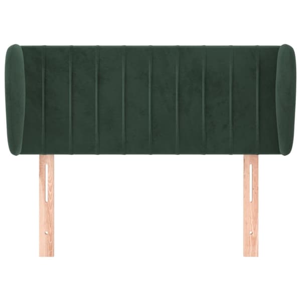 vidaXL sengegavl med kanter 83x23x78/88 cm fløjl mørkegrøn