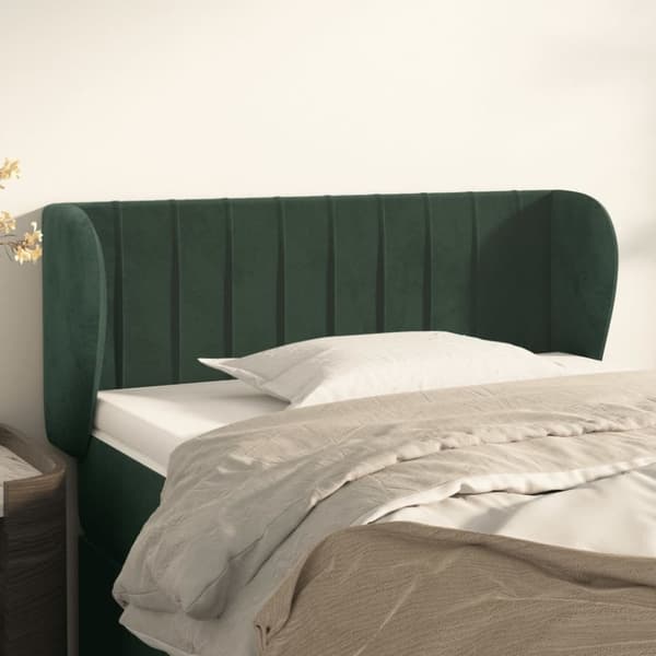 vidaXL sengegavl med kanter 83x23x78/88 cm fløjl mørkegrøn