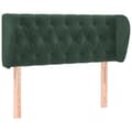 Miniatyrbillede 2 af 9: vidaXL sengegavl med kanter 103x23x78/88 cm fløjl mørkegrøn