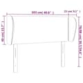 Miniatyrbillede 9 af 9: vidaXL sengegavl med kanter 103x23x78/88 cm fløjl lyserød