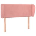 Miniatyrbillede 2 af 9: vidaXL sengegavl med kanter 103x23x78/88 cm fløjl lyserød
