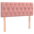 Miniatyrbillede 4 af 8: vidaXL sengegavl med LED-lys 100x7x78/88 cm velour lyserød